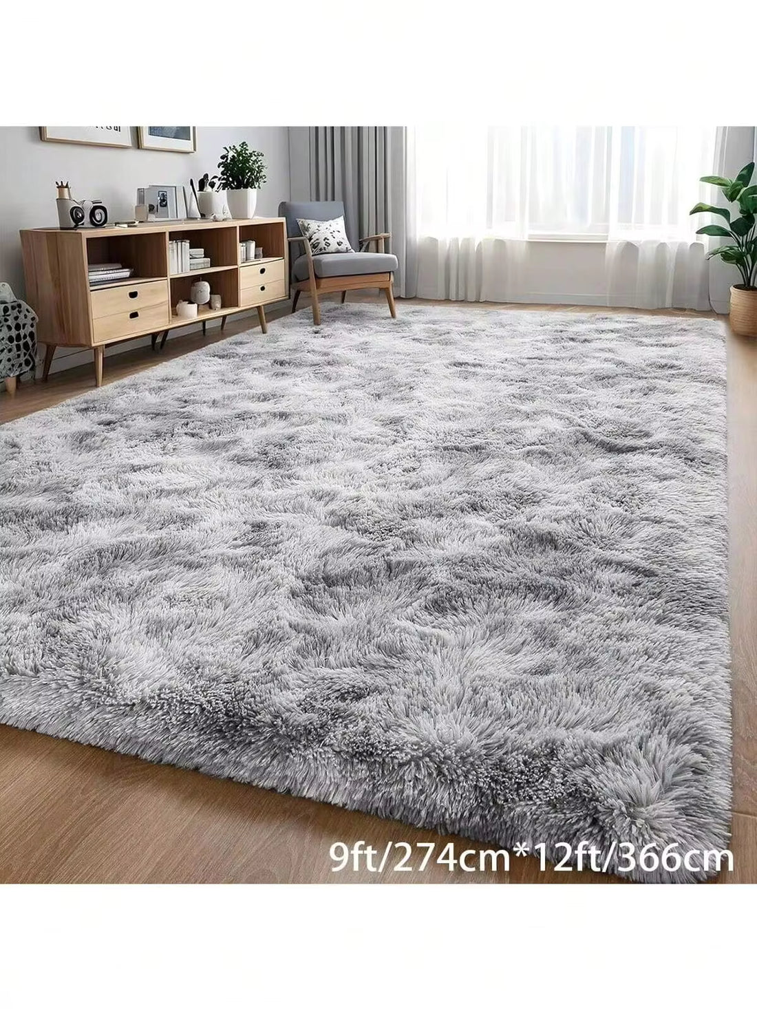 Soft Long Pile Carpet For Bedroom, Black Fluffy Long Pile Carpet For Living Room/Kids Room, Luxury Modern Plush Carpet, Indoor Home Decor For Boys/Girls Room/Dorm, Upgraded Non-Slip