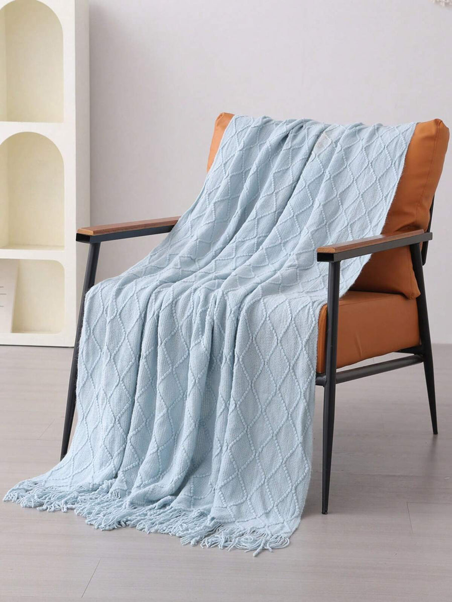 A Solid Color Particle Knitted Blanket, Nordic Style Acrylic Rectangular Office Nap Sofa Blanket Air Conditioning Blanket Knitted Small Blanket Shawl Cover Blanket Blanket Bed End Blanket